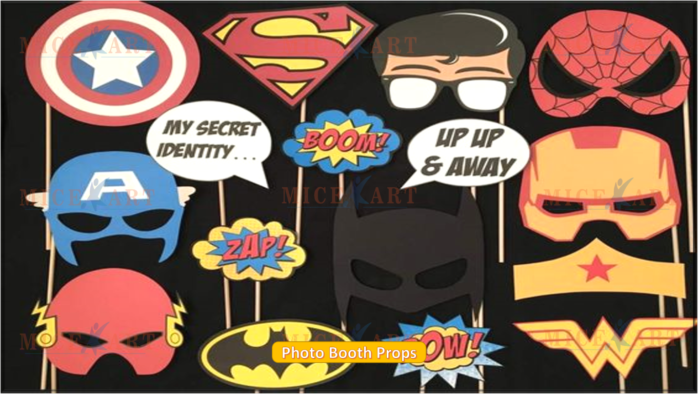 super-hero-theme-micekart for Free Printable Photo Booth Props Superhero Super Hero Theme || MICEkart for Free Printable Photo Booth Props Superhero